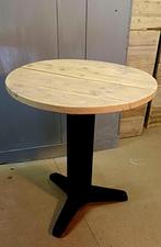 Eettafel tuintafel rond zwarte kolompoot steigerhout blad, Huis en Inrichting, Tafels | Eettafels, Ophalen, 50 tot 100 cm, Rond