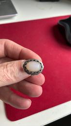 835 zilver ring met steen 18 mm oude klassieke ring, Sieraden, Tassen en Uiterlijk, Ringen, 18 tot 19, Gebruikt, Ophalen of Verzenden