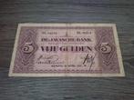 Lastig biljet 5 gulden Nederlands-Indië, Javasche Bank 1927, Ophalen of Verzenden