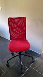 Rode bureau stoel in hoogte verstelbaar, Huis en Inrichting, Gebruikt, Ophalen