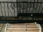 Bed zwart metaal, Ophalen, 90 cm, Eenpersoons, Zwart