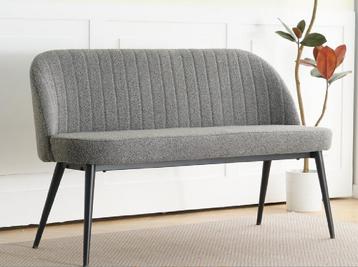 Moderne grijze eetkamerbank – 130 cm breed – Nieuw in doos beschikbaar voor biedingen