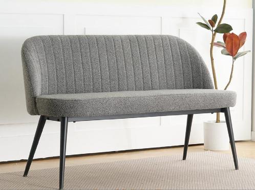 Moderne grijze eetkamerbank – 130 cm breed – Nieuw in doos, Huis en Inrichting, Banken | Sofa's en Chaises Longues, Nieuw, Tweepersoons