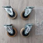 Zwenkwielen met Bevestigingsplaat en schroeven - 4 Stuks, Ophalen of Verzenden, Zo goed als nieuw
