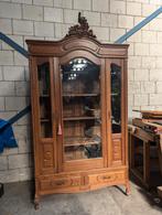 Antieke eiken houten kuif kast vitrinekast, Huis en Inrichting, Ophalen of Verzenden, Zo goed als nieuw, 25 tot 50 cm, 200 cm of meer
