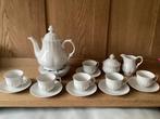 Kop en schotels, theepot, theeservies wit porselein,Wunsiede, Huis en Inrichting, Keuken | Servies, Ophalen of Verzenden, Zo goed als nieuw