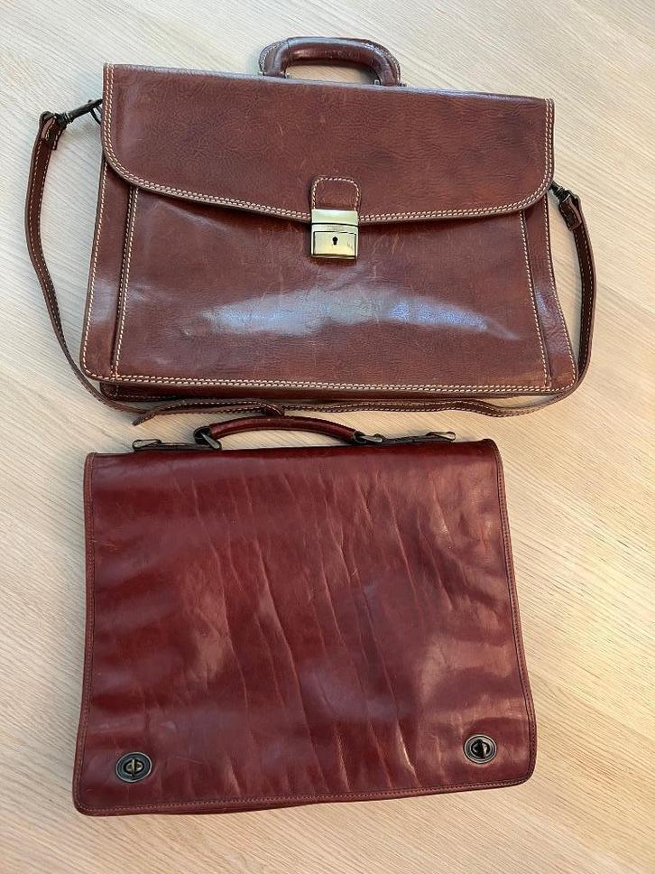 Diverse leren aktetassen, kantoortas, boekentas, bruin, zwar, Sieraden, Tassen en Uiterlijk, Tassen | Schooltassen, Gebruikt, Aktetas of Boekentas