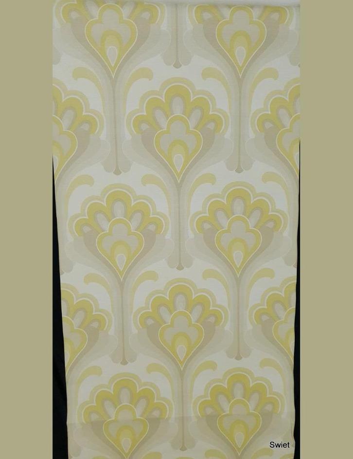 13386 origineel behang jaren 70 symmetrisch swiet, Huis en Inrichting, Stoffering | Behang, Beige, 75 m² of meer, Ophalen of Verzenden