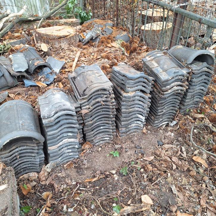 Keramische dakpannen circa 1930-1950 (diverse fabrikanten), Doe-het-zelf en Verbouw, Dakpannen en Dakbedekking, Gebruikt, Dakpannen