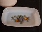 Vintage Arcopal Serveerschaaltje met Fruitmotief, nieuwstaat, Schaal, Ophalen of Verzenden, Rechthoekig, Glas