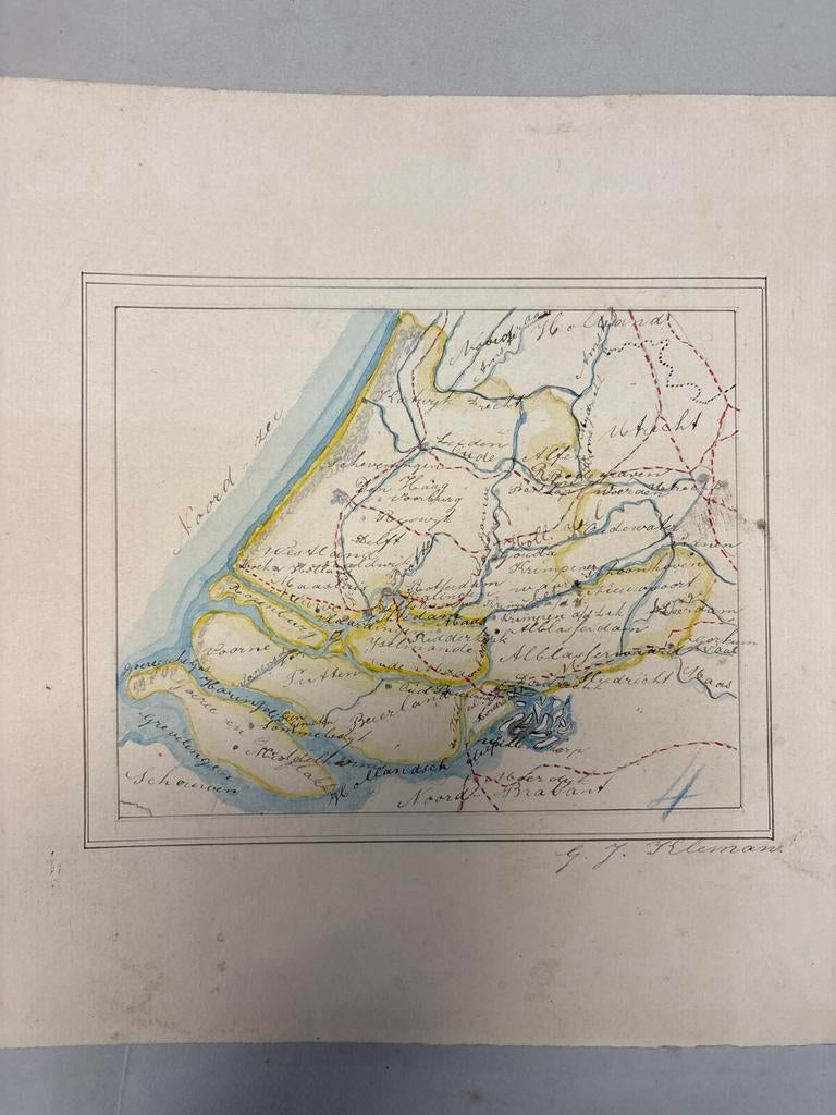 Oude kaart van Zuid-Holland, Gelezen, Ophalen of Verzenden, Landkaart, 1800 tot 2000