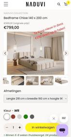 Beige Naduvi Bed nieuw in doos matrasmaat 140x200 twijfelaar, Ophalen, Nieuw, 140 cm, Twijfelaar
