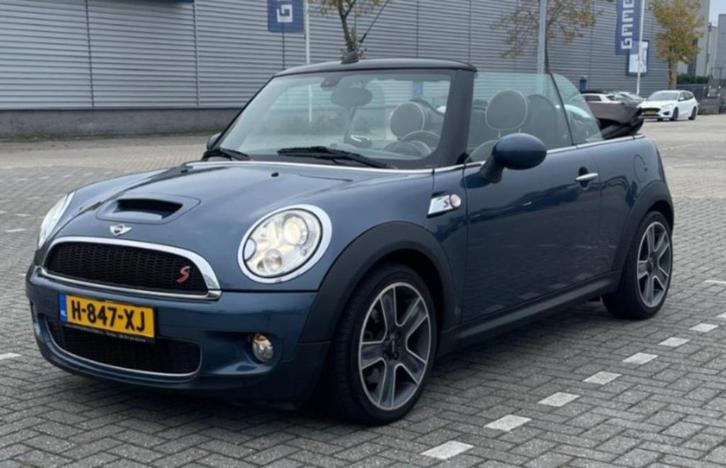 Mini 1.6 Cooper S Cabrio 2009 Blauw. In zéér goede staat, Auto's, Mini, Particulier, Cooper S, Airconditioning, Alarm, Centrale vergrendeling