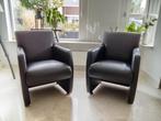 leren stoeltjes op wieltjes, Huis en Inrichting, Fauteuils, Ophalen, Minder dan 75 cm, Nieuw, Leer