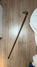 Antieke wandelstok met drank fles, Antiek en Kunst, Ophalen of Verzenden, Koper