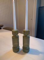 Groene glazen kandelaars van Loods 5 - set van 2, Huis en Inrichting, Woonaccessoires | Kandelaars en Kaarsen, Overige materialen