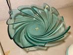 Vintage glazen Arcoroc France blauwe boho fruitschaal schaal, Antiek en Kunst, Ophalen of Verzenden
