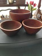 Set vintage houten schalen, Verzamelen, Retro, Ophalen, Huis en Inrichting