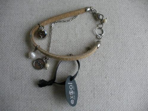 Exoal armband beige leer - nieuw -, Sieraden, Tassen en Uiterlijk, Armbanden, Nieuw, Leer, Beige, Met strass, Verzenden