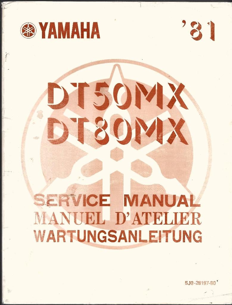Yamaha DT50 MX DT80 MX service manual (4621z), Ophalen of Verzenden, Zo goed als nieuw