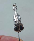 Oud zilveren revers / das speldje: viool, Sieraden, Tassen en Uiterlijk, Ophalen of Verzenden, Zilver, Overige typen