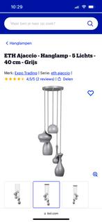Ajaccio tafel hanglamp 5 bollen kleur:WIT, Huis en Inrichting, Lampen | Hanglampen, Ophalen of Verzenden, Zo goed als nieuw