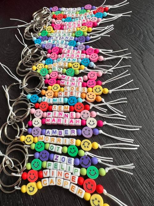 Naam Sleutelhanger met Smiley Kralen, Verzamelen, Sleutelhangers, Nieuw, Overige typen, Ophalen of Verzenden