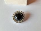 Oude vintage broche zwarte steen met strass, Sieraden, Tassen en Uiterlijk, Antieke sieraden, Verzenden, Overige materialen, Broche