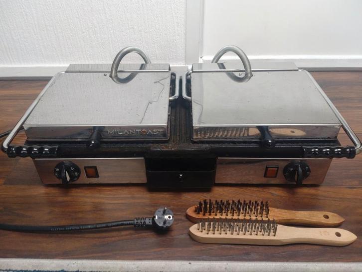 Milan Toast dubbele contactgrill - Professionele Kwaliteit, Witgoed en Apparatuur, Contactgrills, Gebruikt, Ophalen