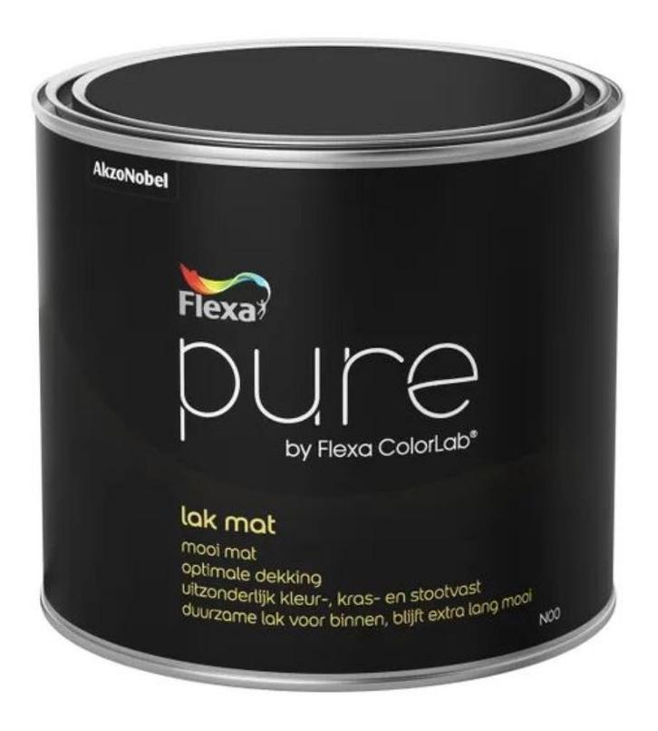 Aflak/grond lak- Pure by Flexa - 0,5/1L -ELKE KLEUR, Doe-het-zelf en Verbouw, Verf, Beits en Lak, Nieuw, Lak, Minder dan 5 liter