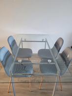 Glazen eettafel 90x160, Huis en Inrichting, Tafels | Eettafels, Ophalen, Gebruikt, 50 tot 100 cm, Glas