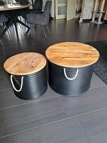 Salontafels bijzettafel industriël hout  beschikbaar voor biedingen