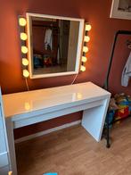 MALM make up tafel incl. Glasplaat, spiegel, lampen, Huis en Inrichting, Tafels | Kaptafels, Ophalen, Overige materialen, Gebruikt