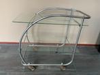Vintage Serveerwagen met Glazen Bladen, Huis en Inrichting, Ophalen, Minder dan 50 cm, Gebruikt, 50 tot 100 cm