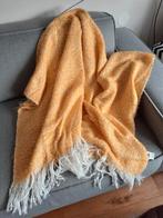 Hema plaid | deken | woondeken geel, wit & franjes, Huis en Inrichting, Ophalen of Verzenden