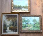 3 klassieke schilderijen in olieverf. Ingelijst., Antiek en Kunst, Kunst | Schilderijen | Klassiek, Ophalen
