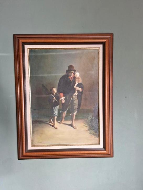 Langs moeders graf reproductie, Huis en Inrichting, Woonaccessoires | Schilderijen, Tekeningen en Foto's, Gebruikt, Schilderij