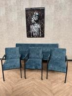Eetkamerbank 210cm + 3 stoelen Rover Adore 56 *showroom, Blauw, Wildeboer, Ophalen of Verzenden, Zo goed als nieuw