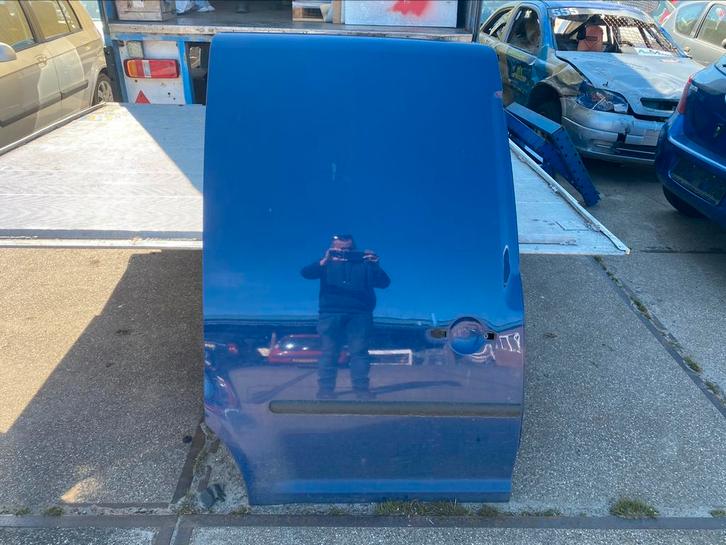 Vw caddy 2004-2012 schuifdeur rechts blauw nette staat, Auto-onderdelen, Carrosserie en Plaatwerk, Deur, Volkswagen, Rechts, Gebruikt