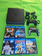 PS4 Slim Compleet met 2 Controllers + 5 Games - Top Deal!, Spelcomputers en Games, Spelcomputers | Sony PlayStation 4, Met 2 controllers