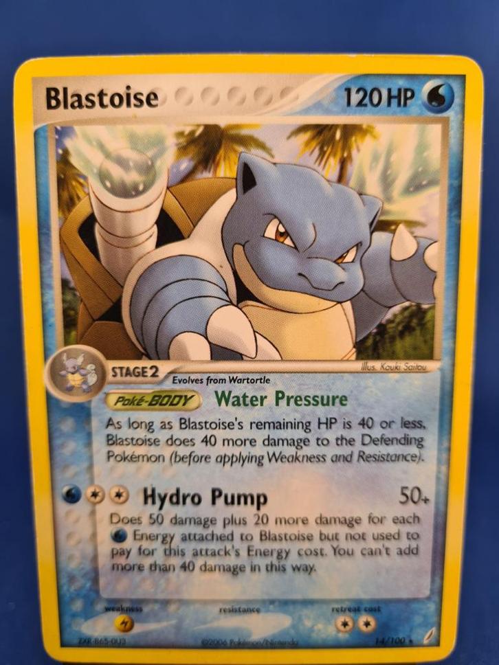 Blastoise 14/100 - Crystal Guardians, Hobby en Vrije tijd, Verzamelkaartspellen | Pokémon, Gebruikt, Verzenden