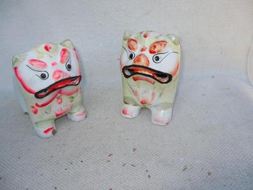 2 CHINESE FOO DOG Leeuw met geluid !! / volkskunst beschikbaar voor biedingen
