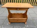 Vintage houten bijzettafel, nachtkast, krantenbak, Huis en Inrichting, Woonaccessoires | Krantenbakken en Lectuurbakken, Ophalen