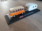 VW bus T1 met caravan 1:43, Hobby en Vrije tijd, Ophalen of Verzenden, Zo goed als nieuw