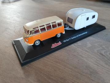 VW Sambabus T1 met caravan 1:43 beschikbaar voor biedingen
