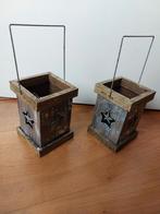 2 kandelaars/lantaarn/ windlicht met sterren, Huis en Inrichting, Woonaccessoires | Kandelaars en Kaarsen, Overige materialen