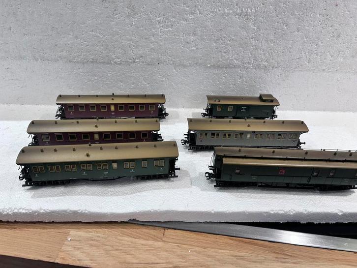 Marklin 6 delige antieke rijtuigen set, Hobby en Vrije tijd, Modeltreinen | H0, Zo goed als nieuw, Wagon, Wisselstroom, Märklin