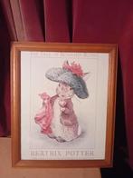 Schilderij Beatrix Potter in houten lijst, Ophalen, Gebruikt, Schilderij, 50 tot 75 cm
