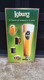 Loburg Bier reclamebord van blik🍺, Reclamebord, Gebruikt, ., Ophalen of Verzenden