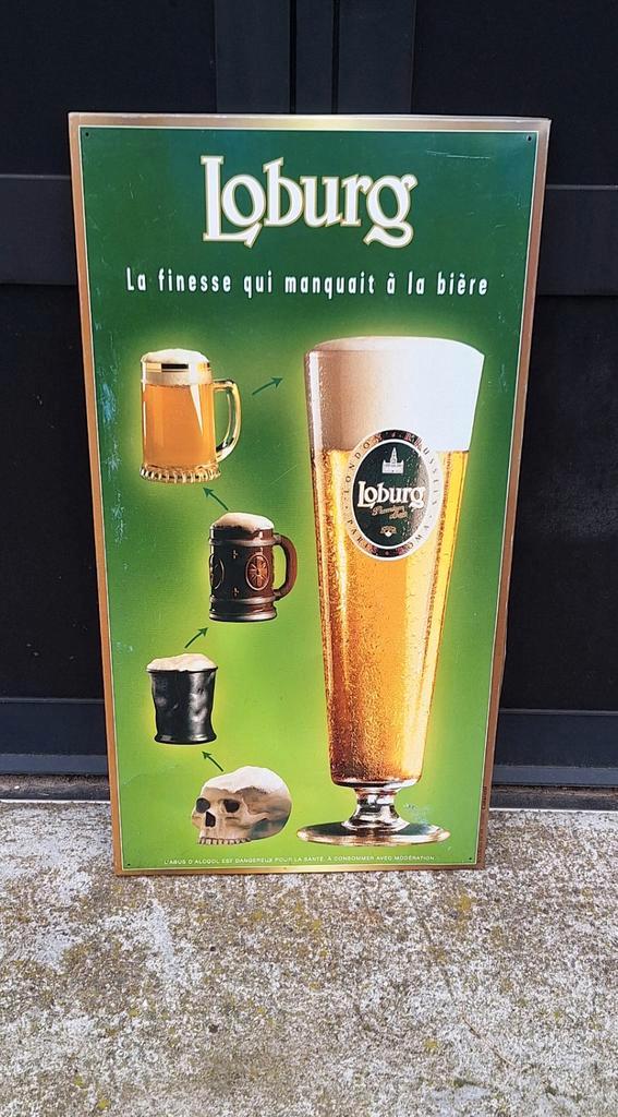 Loburg Bier reclamebord van blik🍺, Verzamelen, Merken en Reclamevoorwerpen, Gebruikt, Reclamebord, Ophalen of Verzenden